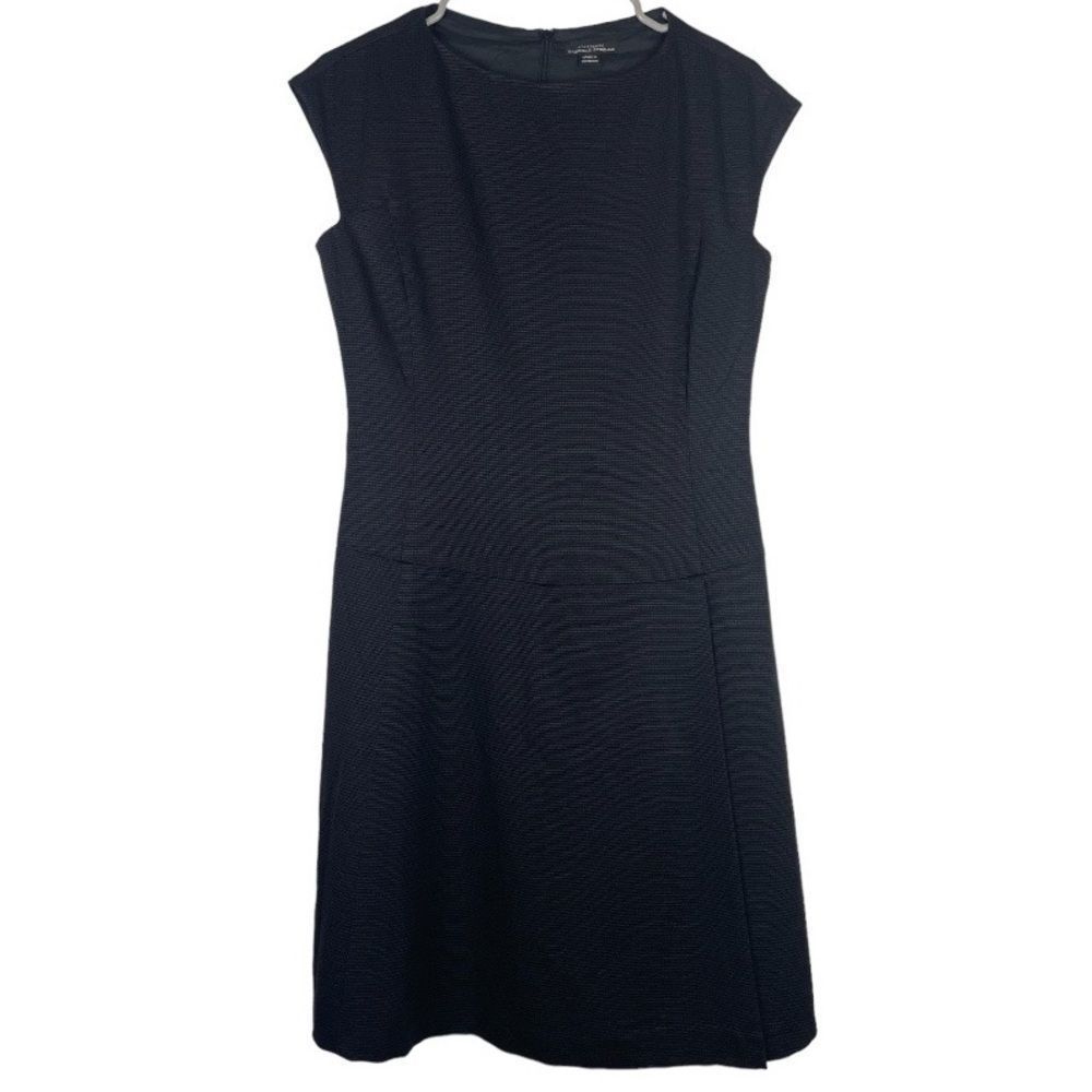 STRENESSE by Gabrielle Strehle Drop Waist Dress US Size 6 Black Silk Blend Mod